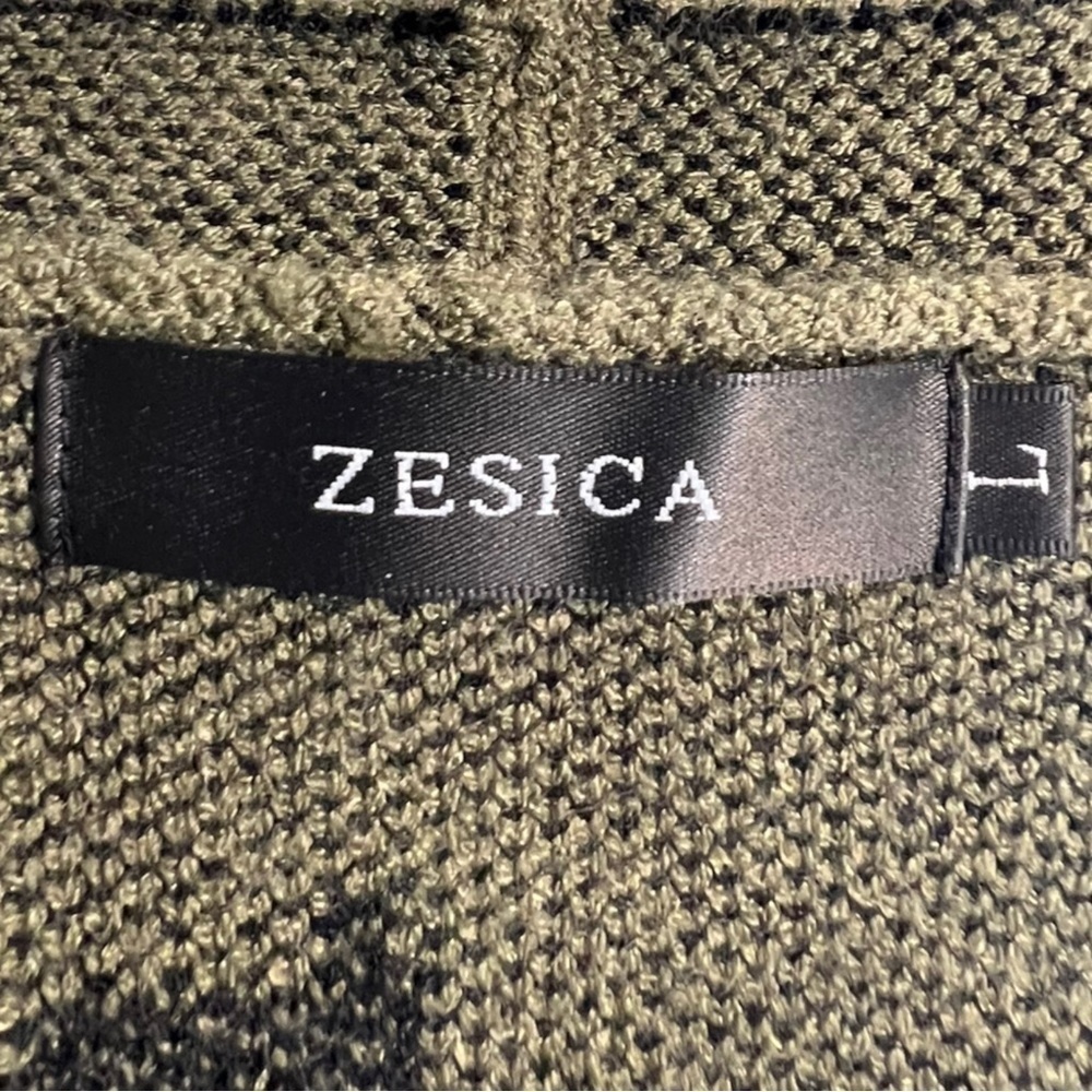 ZESICA Women’s Long Sleeve Open Front Leopard Print Cardigan Green Size Large - Picture 4 of 9
